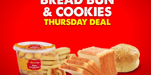 Thursday Deal 15% Off on all Bread, Bun & Cookies.