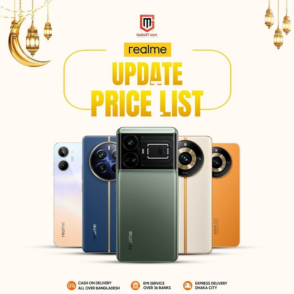 Get brand new realme devise with special offers prices  on gadget man.offerong