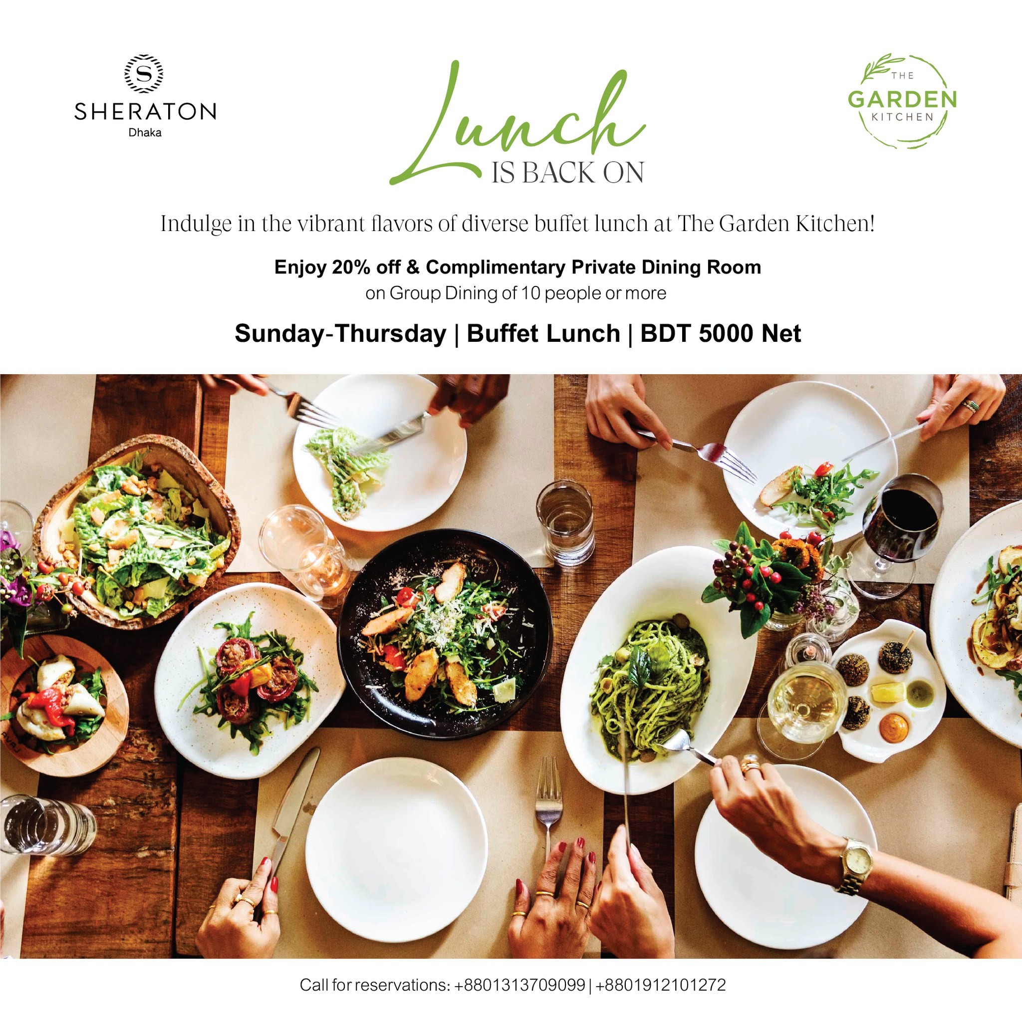 Indulge in a Delicious Weekday Lunch at The Garden Kitchen by Sheraton Dhaka offerong