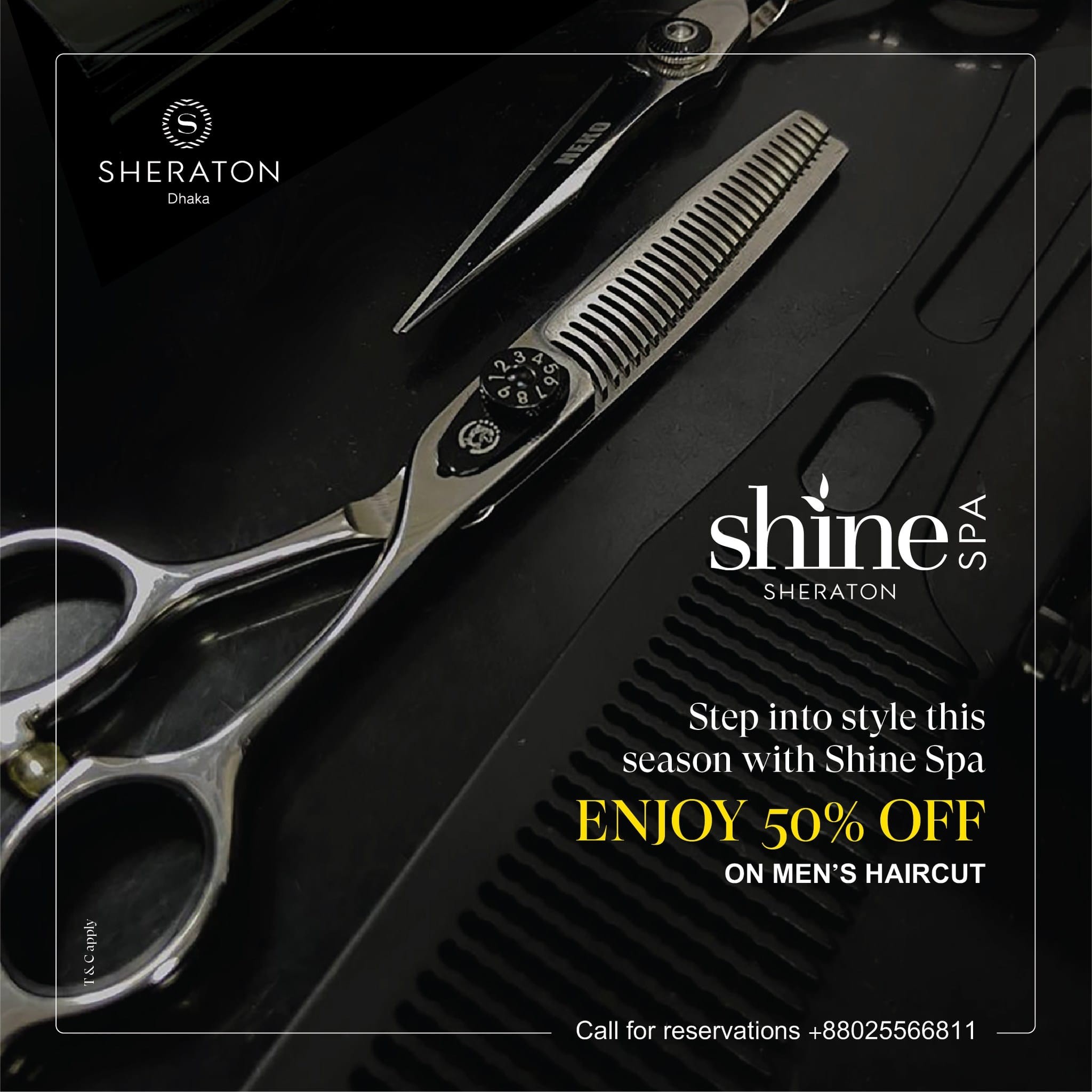 Enjoy 50% Off Men's Haircuts at Shine Spa by Sheraton Dhaka