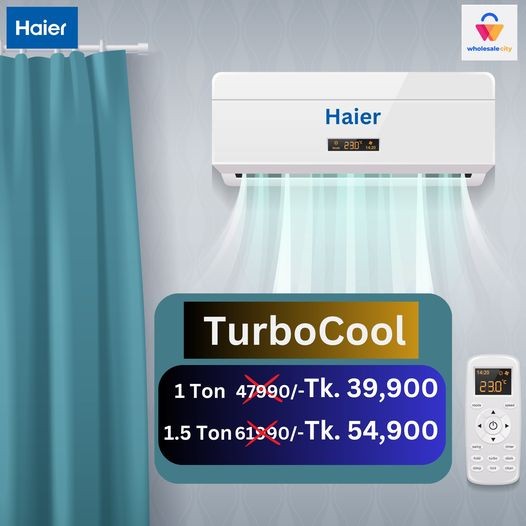 Looking for a new AC in Bangladesh? Get amazing deals on Haier ACs with official warranty, EMI options, and limited stock offers at Wholesale Electronics City!