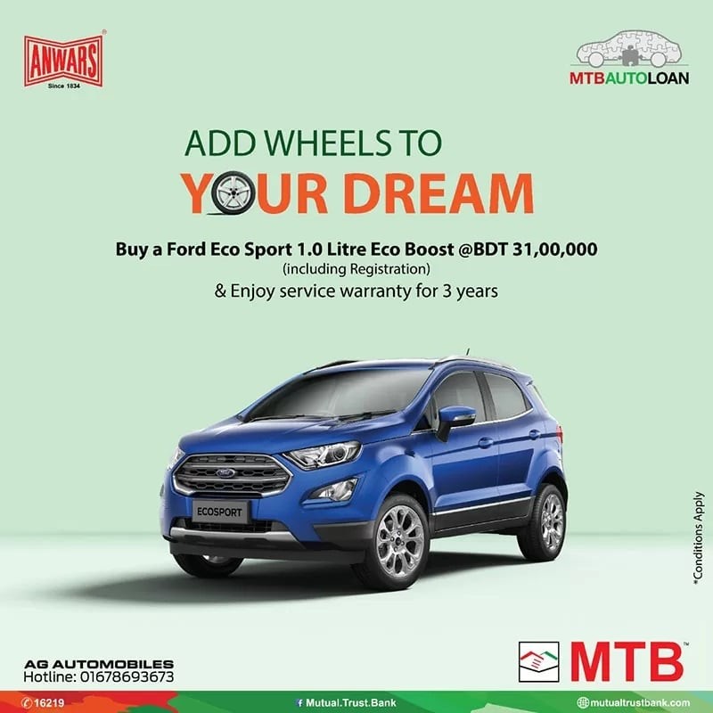 Drive Your Dream with the Ford EcoSport 1.0 Litre EcoBoost from AG Automobiles,offerong