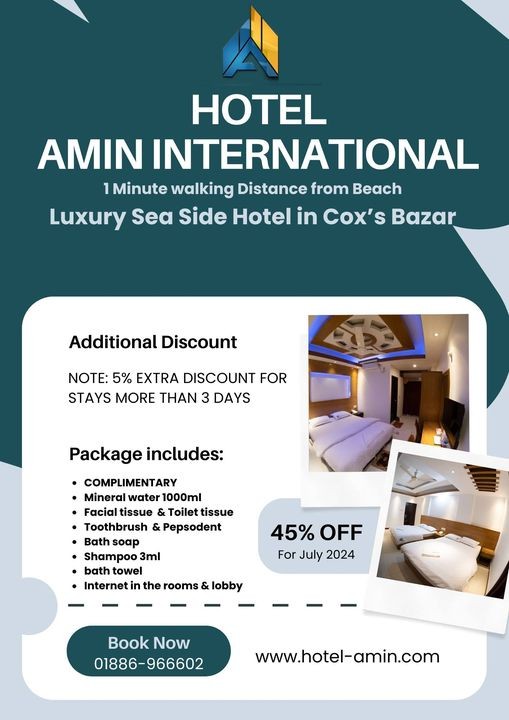 Hotel Amin International: Luxury Sea Side Hotel in Cox's Bazar - 45% Off for July 2024