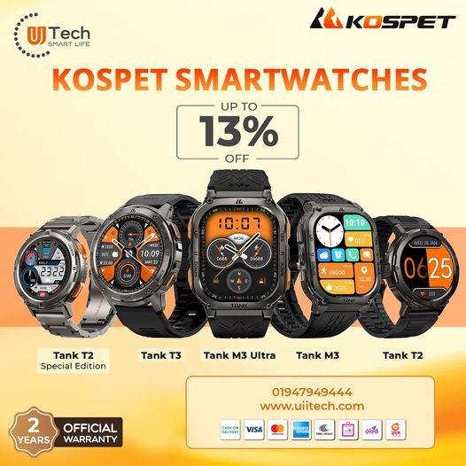 Best Rugged Smartwatch Kospet Models - 13% Off at UiiTech